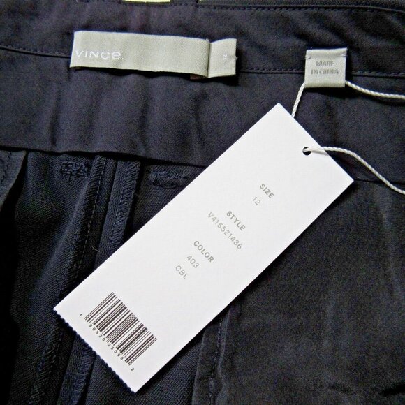 NWT Vince Tapered Crop Trousers in Coastal Blue Stretch Wool Ankle Pants 12 $335 - Picture 3 of 5